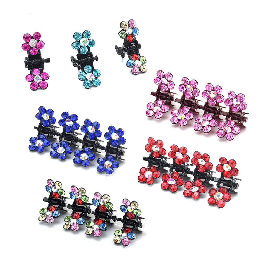 Suoirblss 30PCS Multicolored Mini Claw Hair Clips Crystal Rhinestone Barrette Hair Claw Clip Hair Bangs Pin Hair Accessories Beauty & Personal Care Suoirblss