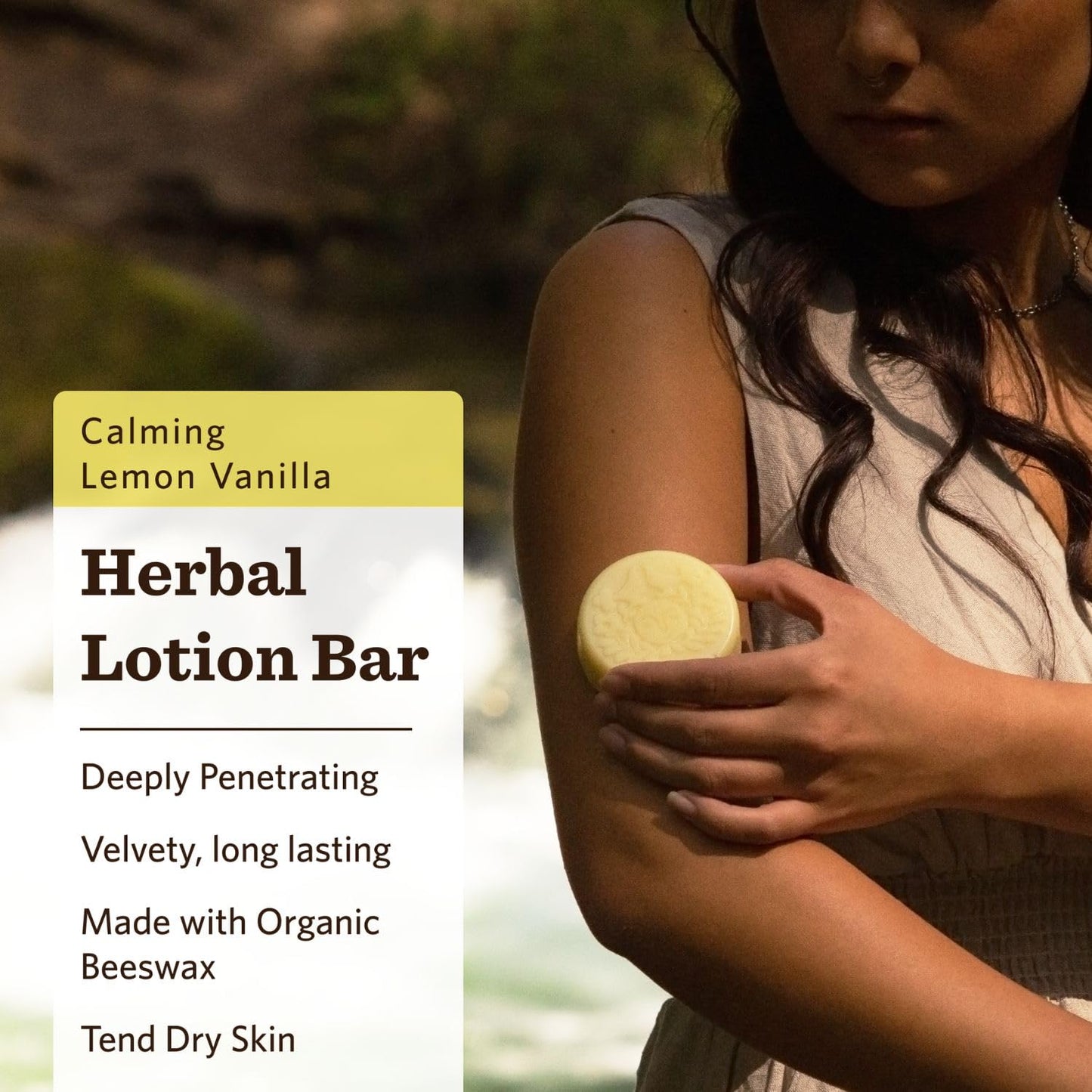 Moon Valley Organics Herbal Lotion Bar in Lemon Vanilla, Moon Melt Bar, Calendula and Comfrey, Beeswax, Heal and Restore Chapped Skin, Soothing Beauty & Personal Care Moon Valley Organics