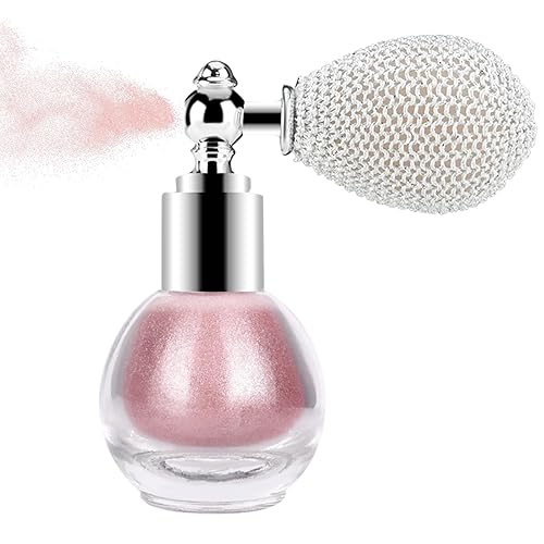 KYDA Highlighter Powder Spray, High Gloss Glitter Spray, Shimmer Sparkling Powder Makeup, for Face and Body Glitter Cosmetic-Soft Pink Beauty & Personal Care KYDA
