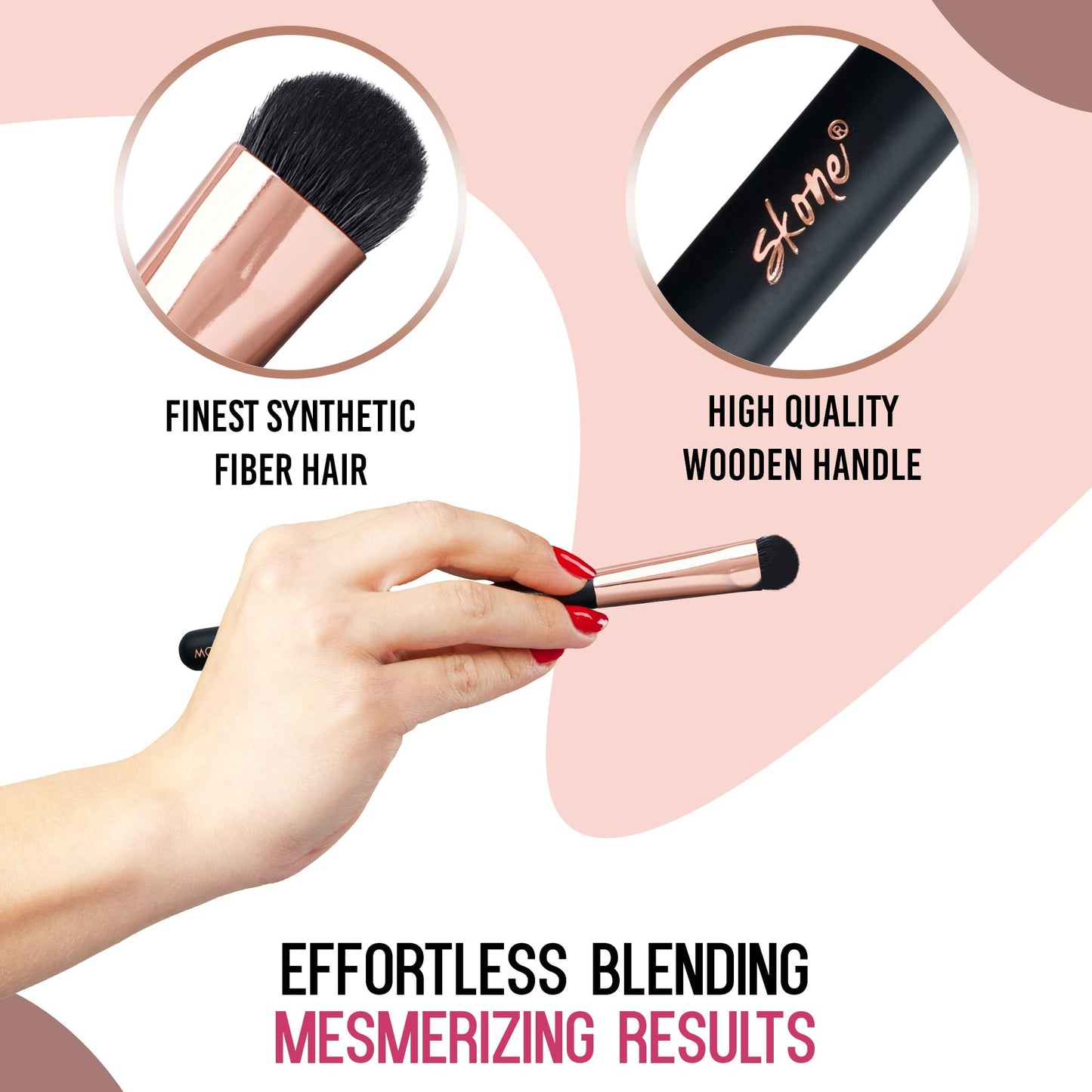 Skone Cosmetics | Professional Grade Makeup Brush | Eye Shadow | Eyebrows | Primer | Smudger | Nylon Brush (Large Shadow Brush) Beauty & Personal Care Skone