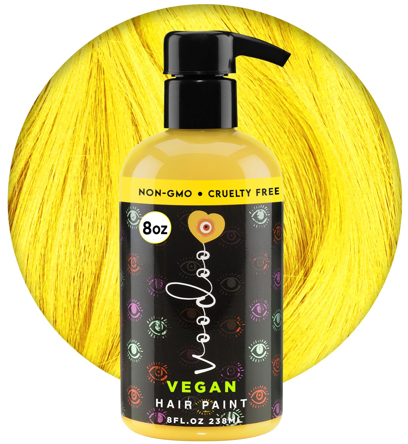 MOEHAIR Semi-Permanent Hair Color | Yellow Hair Dye 8 Oz | No Ammonia, Sulfate or Paraben | Easy-to-use & Apply at Home | Vegan & Cruelty-Free | Beauty & Personal Care MOEHAIR