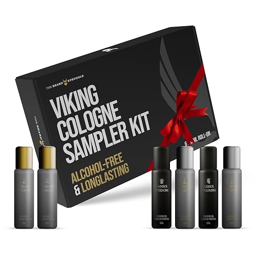 The Beard Struggle Viking Cologne Sampler Kit, Set of 6 Premium Concentrated Colognes for Men - 6x More Longer Than Traditional Mens Colognes Gift Beauty & Personal Care The Beard Struggle
