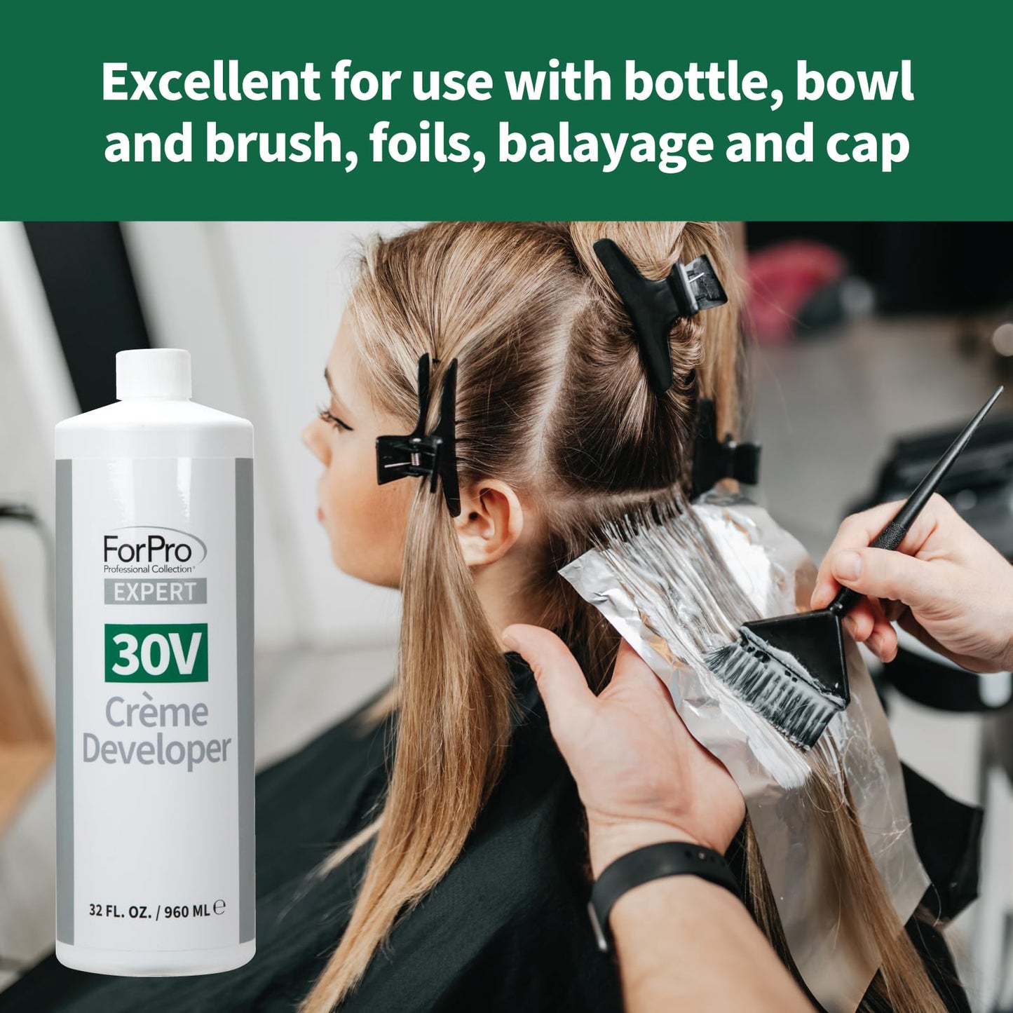 ForPro Expert 30 Volume Crème Developer, 32 Fl Oz - for Hair Lightening, Gray Coverage & Color Deposit with Extra Lift Beauty & Personal Care ForPro Professional Collection