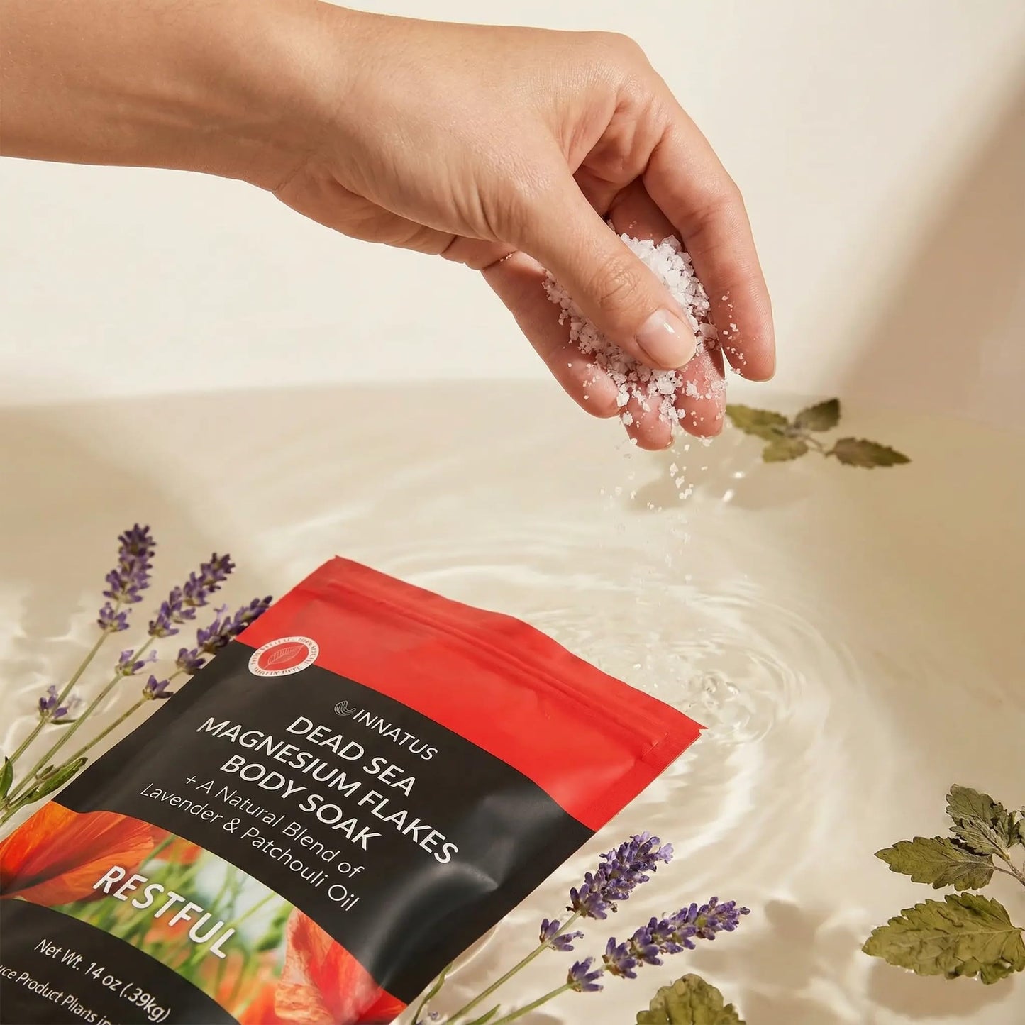 Pure Dead Sea Magnesium Flakes Restful Soak - Relaxing & Replenishing 14oz Bath Soak -Infused with Natural Oils for Deep Sleep & Muscle Relief Beauty and Personal Care INNATUS