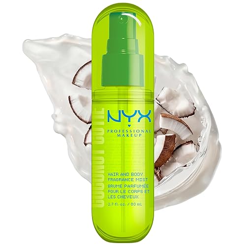 NYX PROFESSIONAL MAKEUP Fat Oil Fragrance Mist Perfume in Coconut Cutie, Coconut Scented Long Lasting Hair & Body Spray With Peach & Apple Notes Beauty & Personal Care NYX PROFESSIONAL MAKEUP