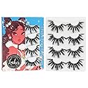 Losha 25mm Lashes 3D Faux Mink Lashes Fluffy Volume Eyelashes Thick Crossed Luxurious Soft Wispy Lashes Pack 4 Pairs Dramatic Eye Makeup (45A) Beauty & Personal Care Losha