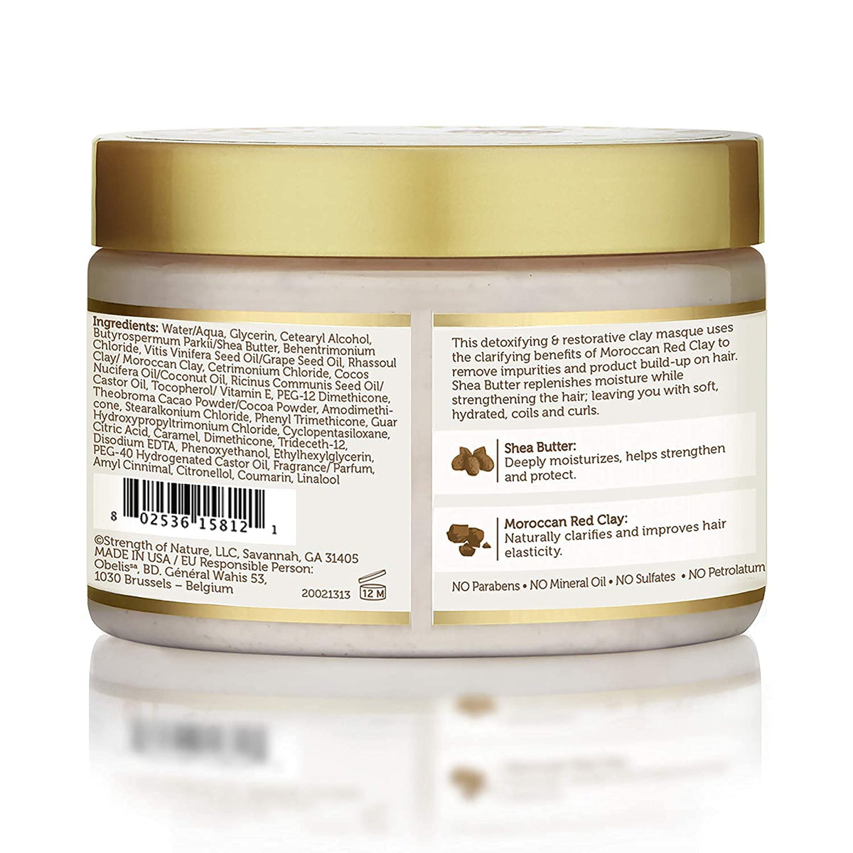 African Pride Moisture Miracle Moroccan Clay & Shea Butter Heat Activated Masque - For Natural Coils & Curls, Detoxes & Softens, Removes Impurities &