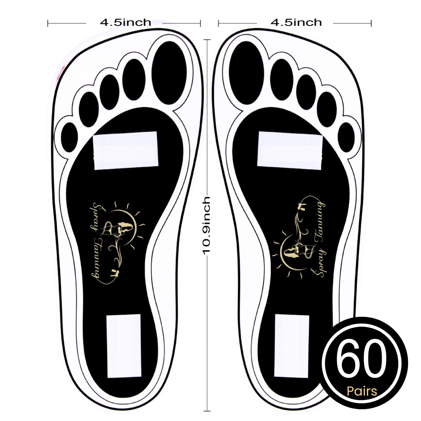 60 Pairs(120 Feets) Disposable Black Tanning Feet Pads Sunless Airbrush Spray Tent Protect Foot Shaped Spray Tan Sandals Beauty & Personal Care HeeStar