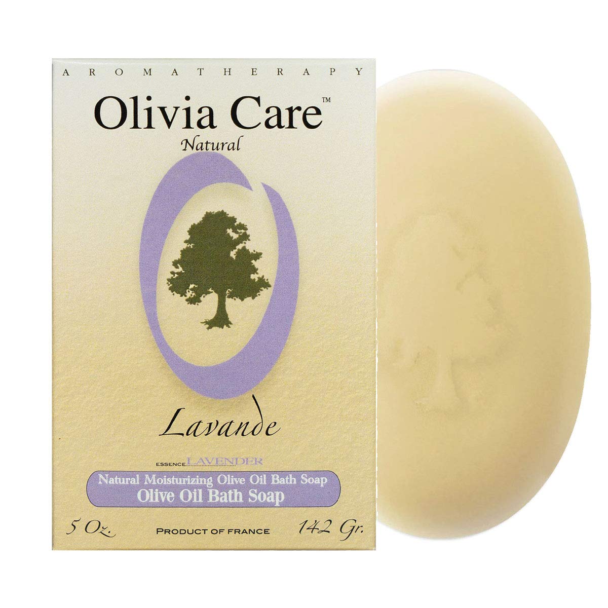 OLIVIA CARE Lavender Bar Soap- Natural, Organic & Vegan - For Face & Body. Cold-Pressed Triple -Milled. Hydrating, Moisturizing. Infused Calcium Beauty & Personal Care Olivia Care