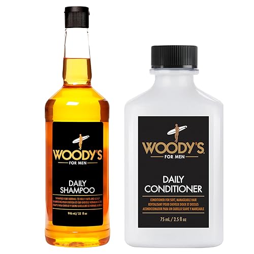 Woody's Men's Daily Shampoo and Conditioner Set, 32 Fl Oz Shampoo, 12 Fl Oz Conditioner Beauty & Personal Care Woody's
