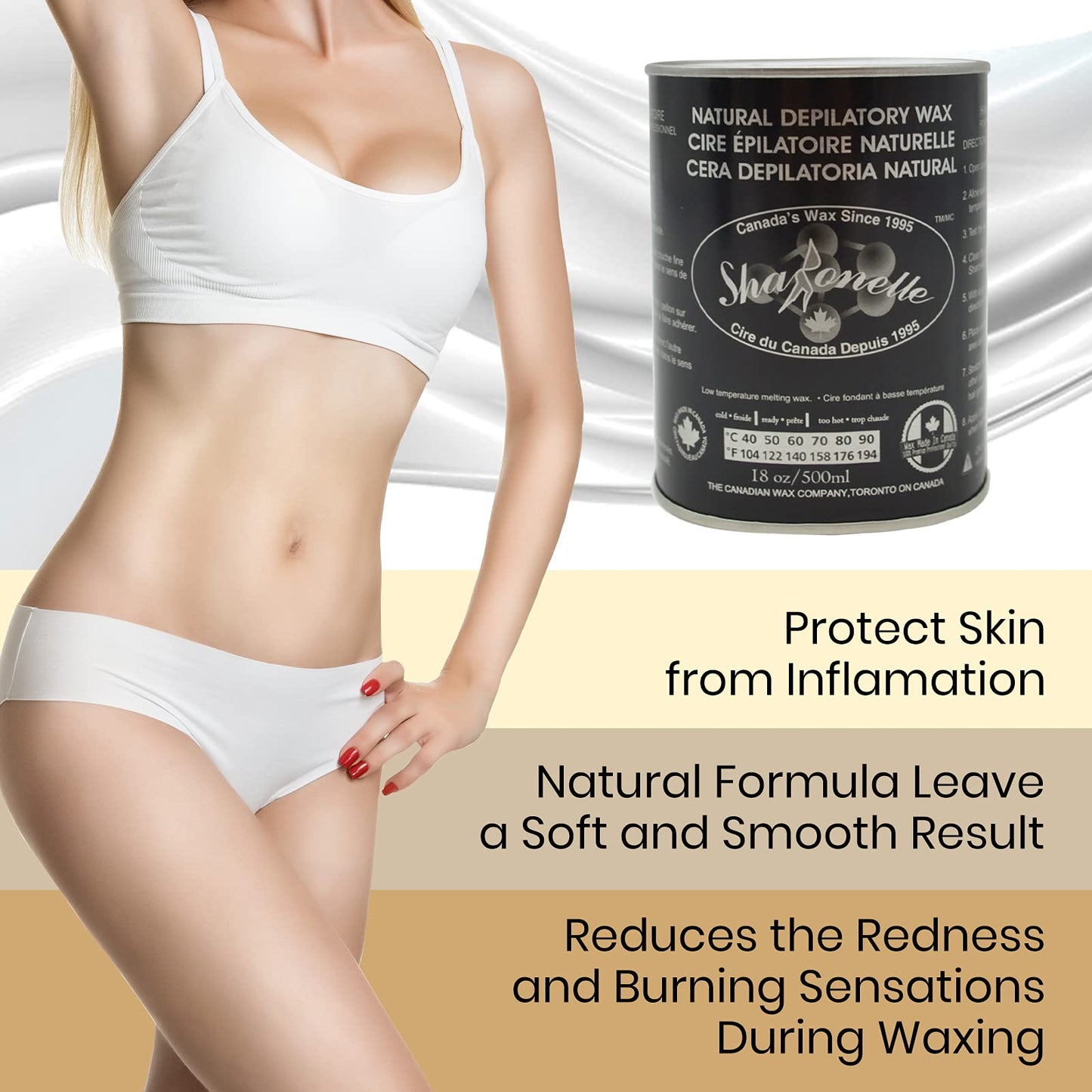 6PC Natural Soft Wax All Purpose Canned Wax for Sensitive Skin Canada-Made Melting Wax by Sharonelle Beauty and Personal Care Superhairpieces