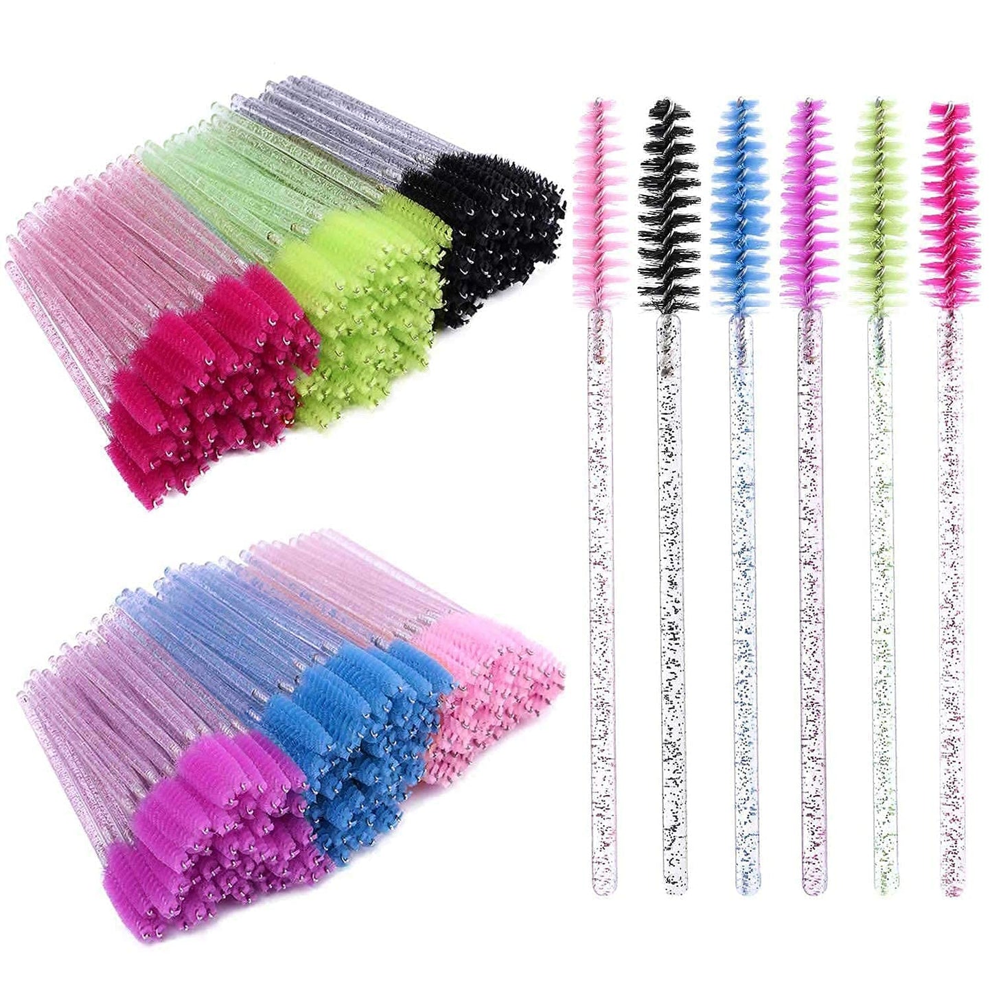 300Pcs Disposable Eyelash Mascara Brushes for Eye Lashes Extension Eyebrow and Makeup for Eye Lash Extension, Eyebrow and Makeup Crystal 6 Beauty & Personal Care GUMIKE