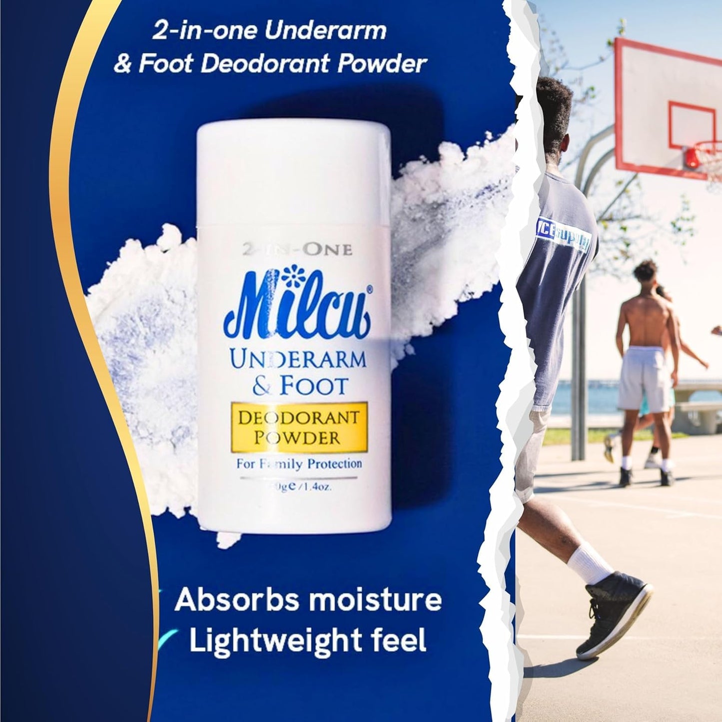 Milcu Underarm & Foot (Deodorant Powder) 40g Beauty and Personal Care Milcu
