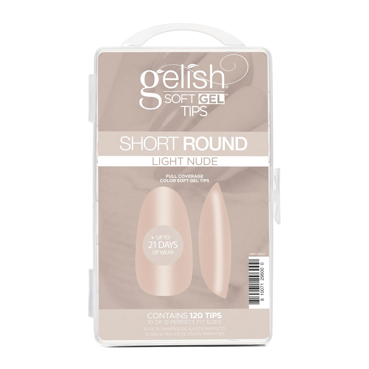 Gelish Nude Soft Gel™ Tips Press on Nails Extension - Light Nude Short Round, 120 Count