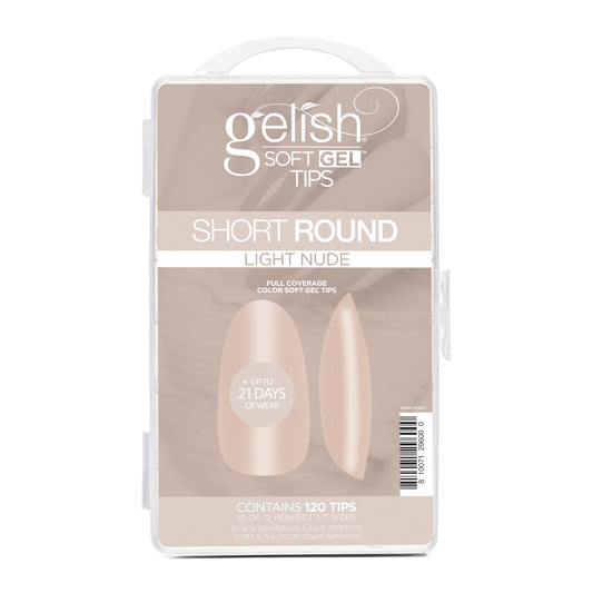 Gelish Nude Soft Gel™ Tips Press on Nails Extension - Light Nude Short Round, 120 Count