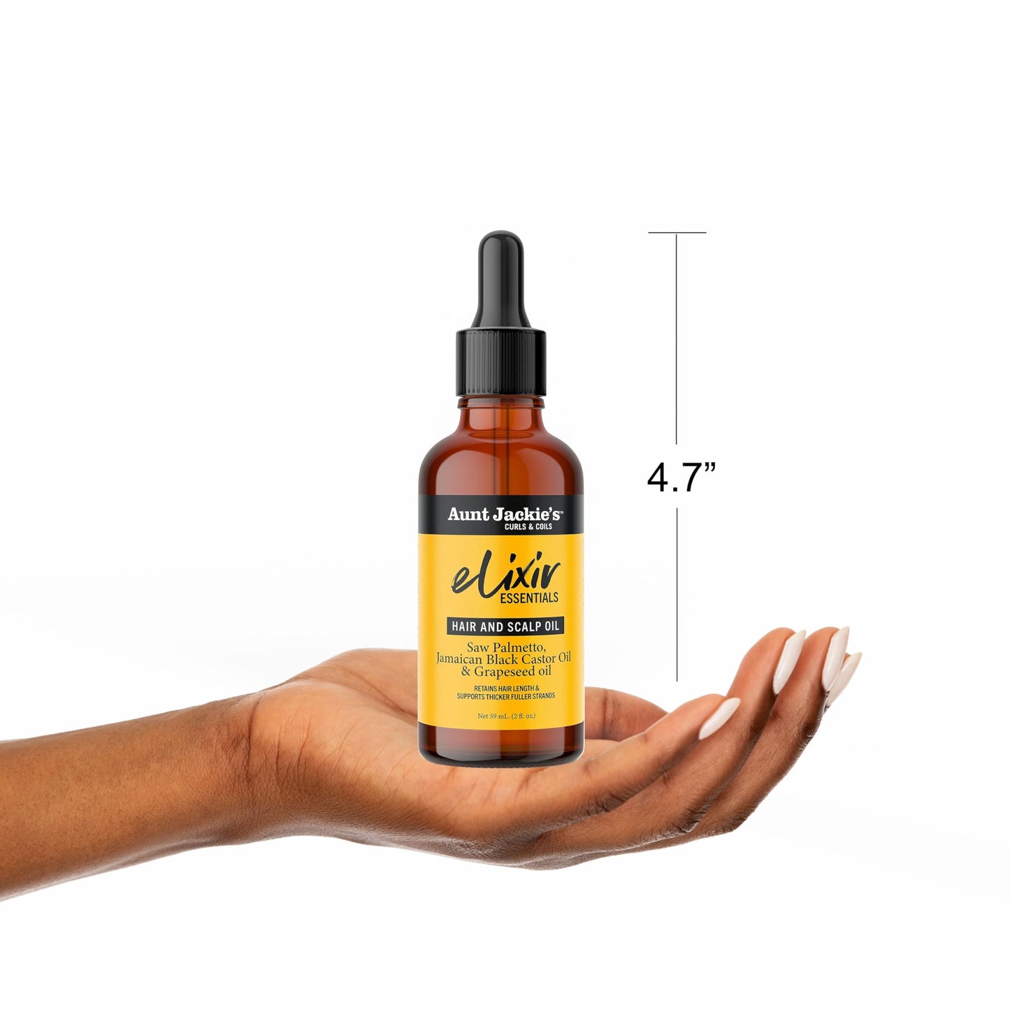 Aunt Jackie's Elixir Essentials Hair & Scalp Oil, Saw Palmetto, Jamaican Black Castor Oil & Grapeseed Oil, Nourishes, Thickens & Supports Hair Beauty & Personal Care Aunt Jackie's