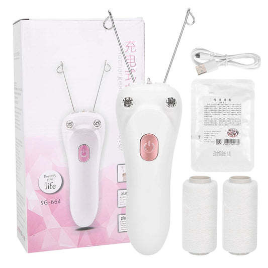 Threading Hair Removal Epilator, Electric Physical Threading Body Hair Removal Epilator for Women, USB Hair Removal Machine with 2 Cotton Thread Beauty and Personal Care HURRISE