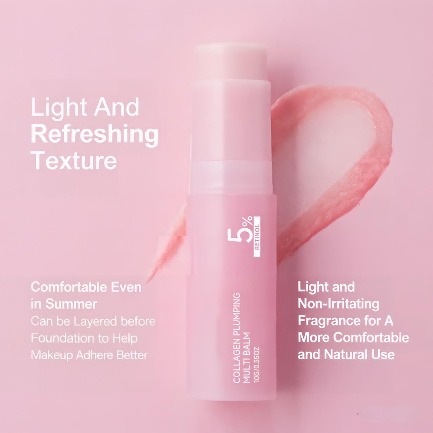 PDRN Pink Collagen Volume Multi Balm Stick, Korean Skin Care Multi-Use Anti-Aging Firming Stick, Anti-wrinkle, Deeply Nourishes for Smooth, Beauty and Personal Care gawysbm