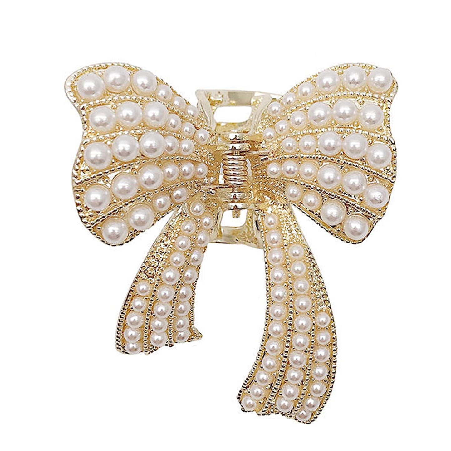 Pearl Hair Clip Butterfly Hair Barrette Elegant Metal Retro Hairpin for Women Girls(Open Shape Claw Clip, Gold) Beauty & Personal Care Gegong