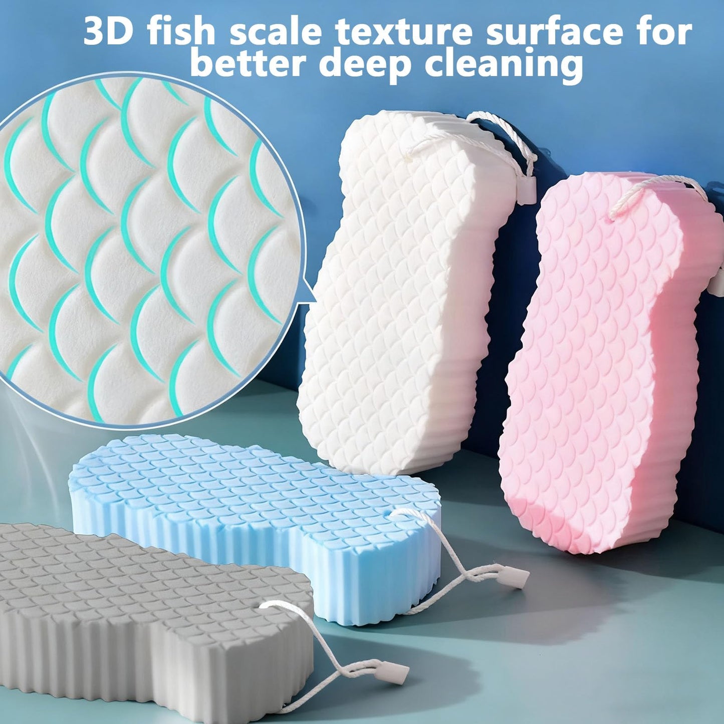 Gonetre Exfoliating Bath Sponge Soft Bath Sponge Brush Dead Skin Remover for Body Reusable Shower Sponge for Adult Baby (1) Beauty and Personal Care Gonetre