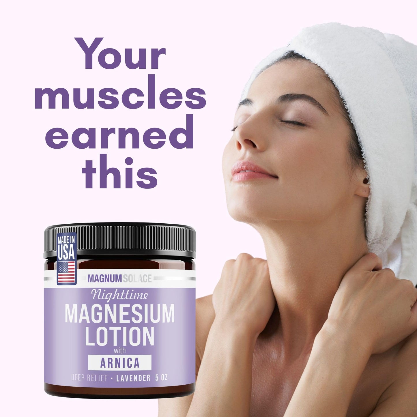 Magnum Solace Nighttime Magnesium Lotion with Arnica - Highly Concentrated Magnesium for Muscles & Joints - Apply to Legs or Feet Before Bed Beauty and Personal Care Magnum Solace