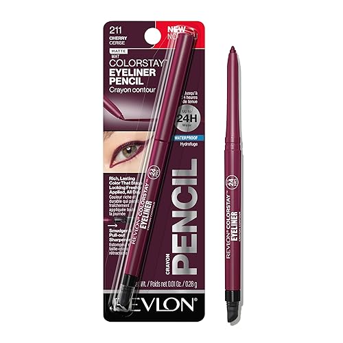 REVLON ColorStay Pencil Waterproof Eyeliner, Smudge-Proof, Eye Makeup with Built-In Sharpener, 211 Cherry, 0.01 oz Beauty & Personal Care REVLON