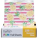 ForPro FUN Summertime 5" Foil Sheets, Aluminum Hair Foils for Color Application and Highlighting Services, Food Safe, Pop-Up Dispenser, 5” W x 10.75” Beauty & Personal Care ForPro Professional Collection