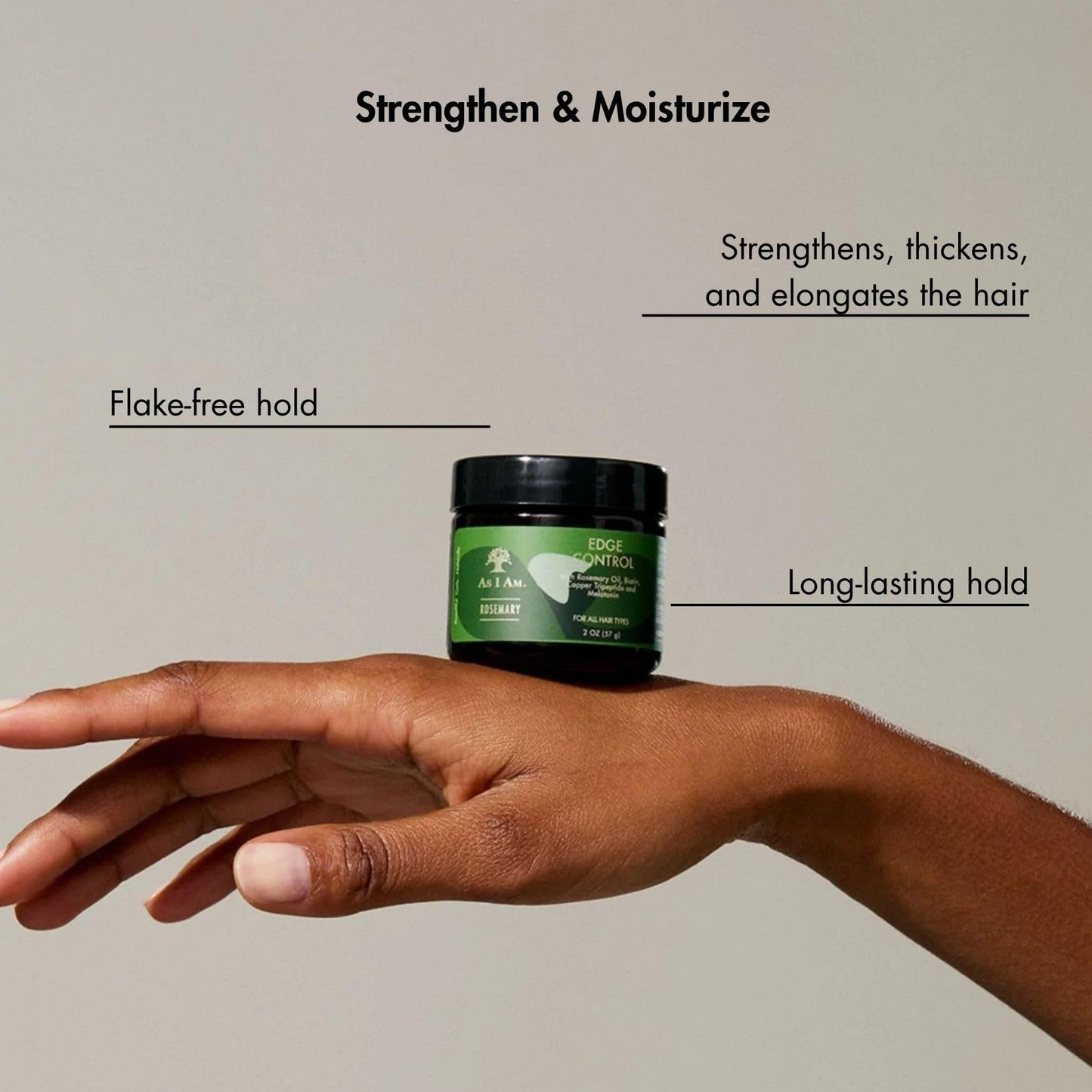 As I Am Rosemary Edge Control 2 oz - with Biotin & Saw Palmetto Beauty & Personal Care As I Am