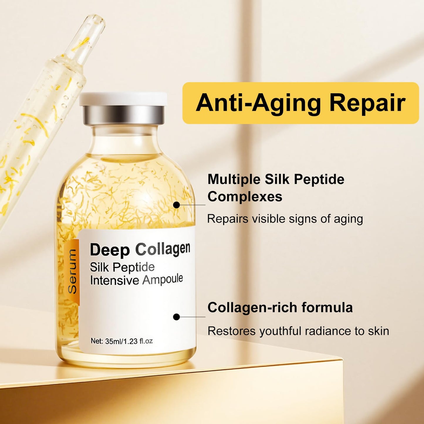 Silk peptide serum for face Deep Collagen Silk Peptide Intensive Lifting Serum ampoule?korean skin care Anti Aging Serum for Face Tightening Beauty & Personal Care Bright Elf