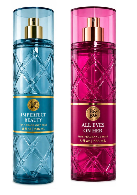 Bath & Body Works Imperfect Beauty + All Eyes On Her Fine Fragrance Mist 2-Pack - Floral Fruity Perfume Set Beauty & Personal Care Bath & Body Works