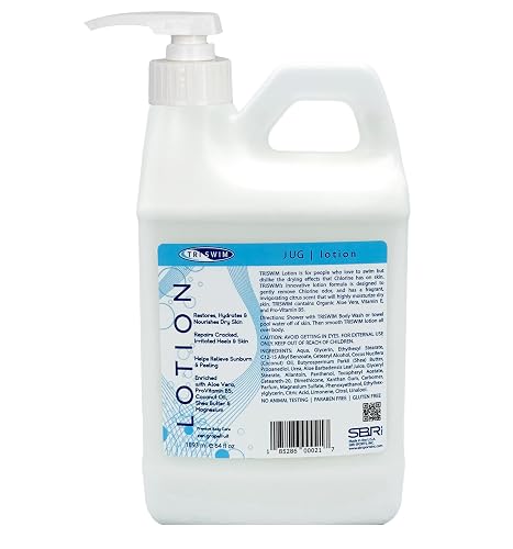 TRISWIM Swim Lotion Jug 64oz | Neutralizes Chlorine, Bromine & Saltwater Odors| Hydrates & Soothes Dry Skin | Enriched with Aloe, Shea Butter Beauty & Personal Care TRISWIM