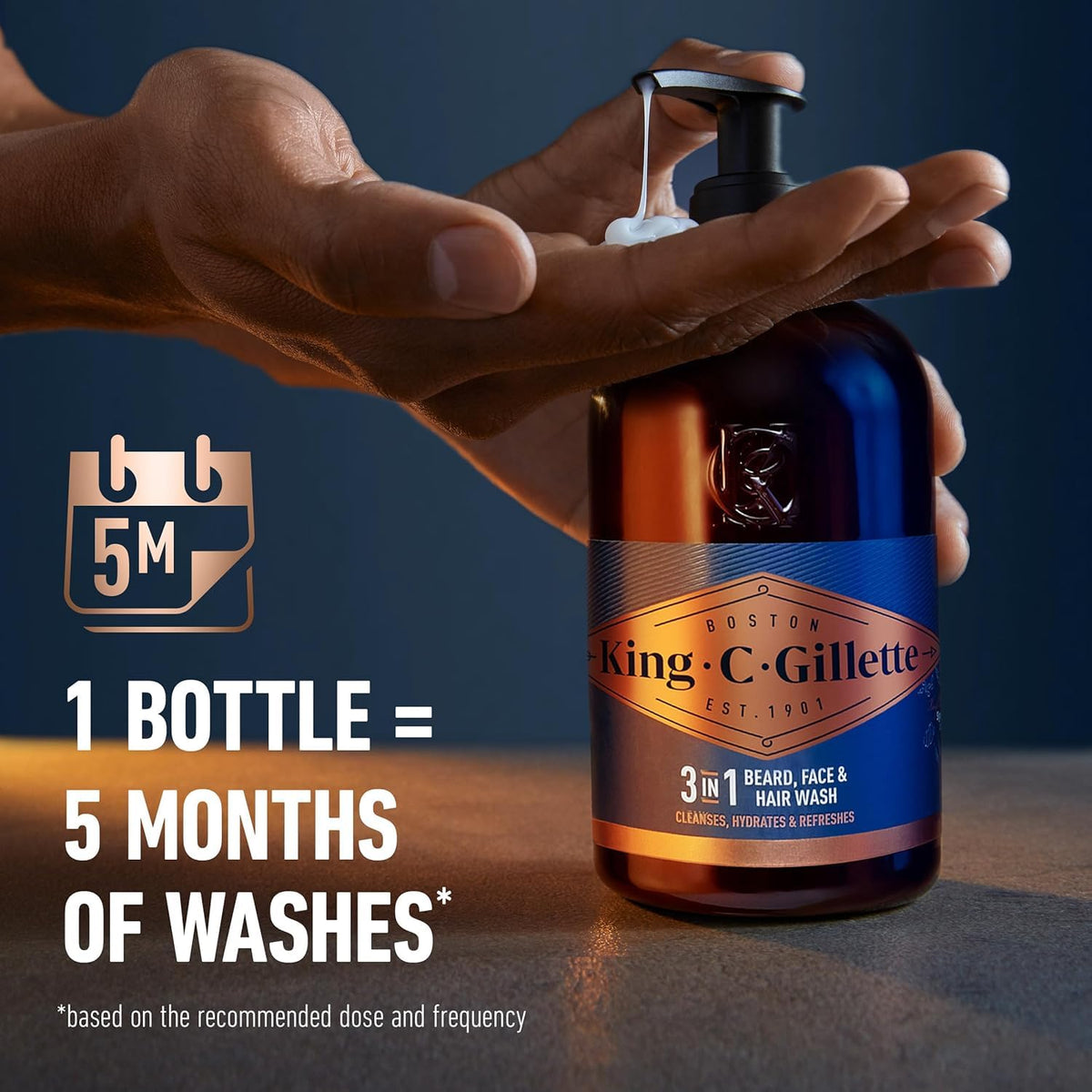 King C. Gillette Beard Wash, Mens Face Wash, 11 oz, Infused with Argan Oil and Avocado Oil to Cleanse Hair and Skin Beauty & Personal Care King C. Gillette