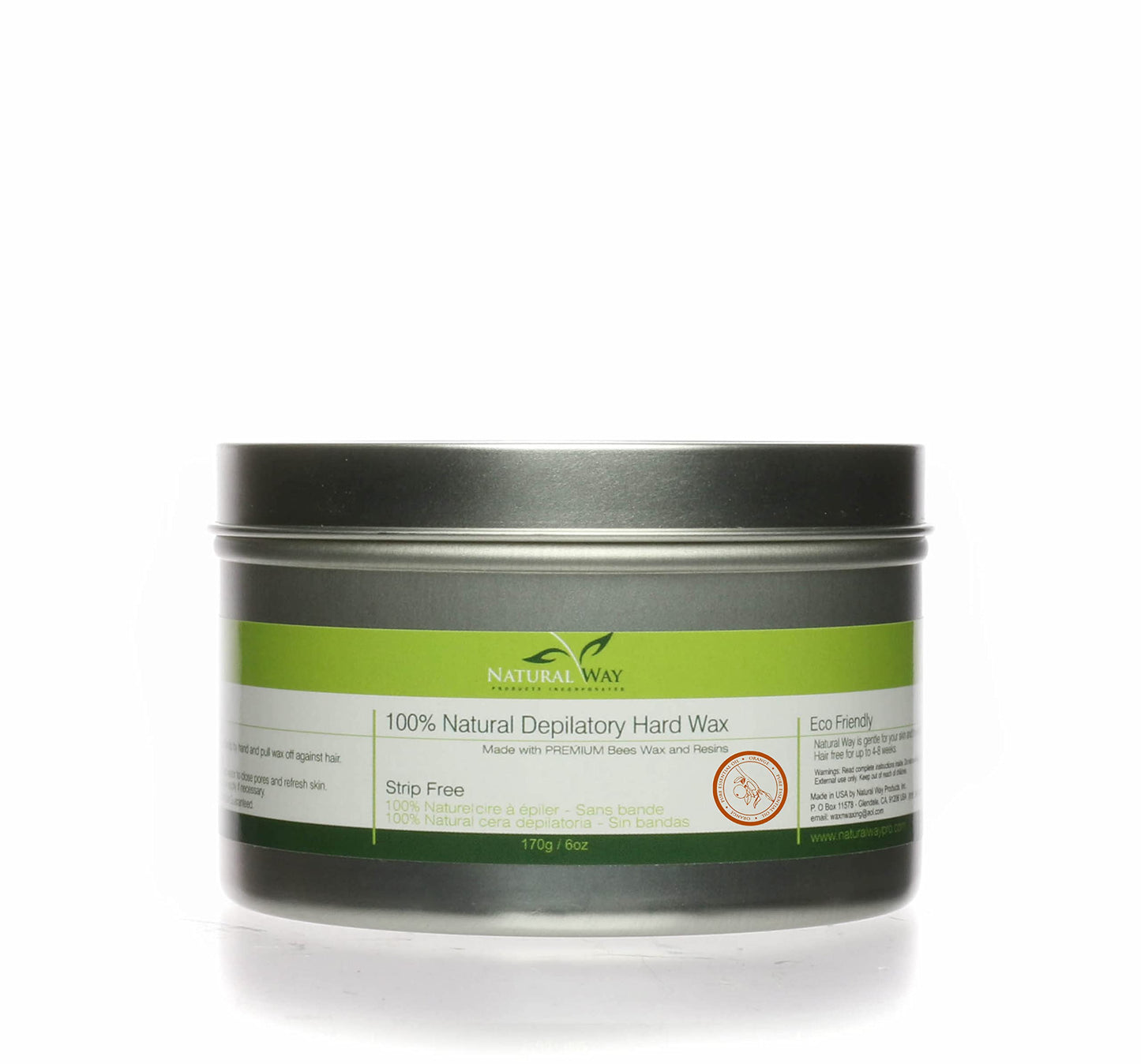 Natural Way Hard Wax: Face & Body Waxing - Orange Formula Universal Can - 6oz/170g For normal to dry skin Beauty and Personal Care Natural Way