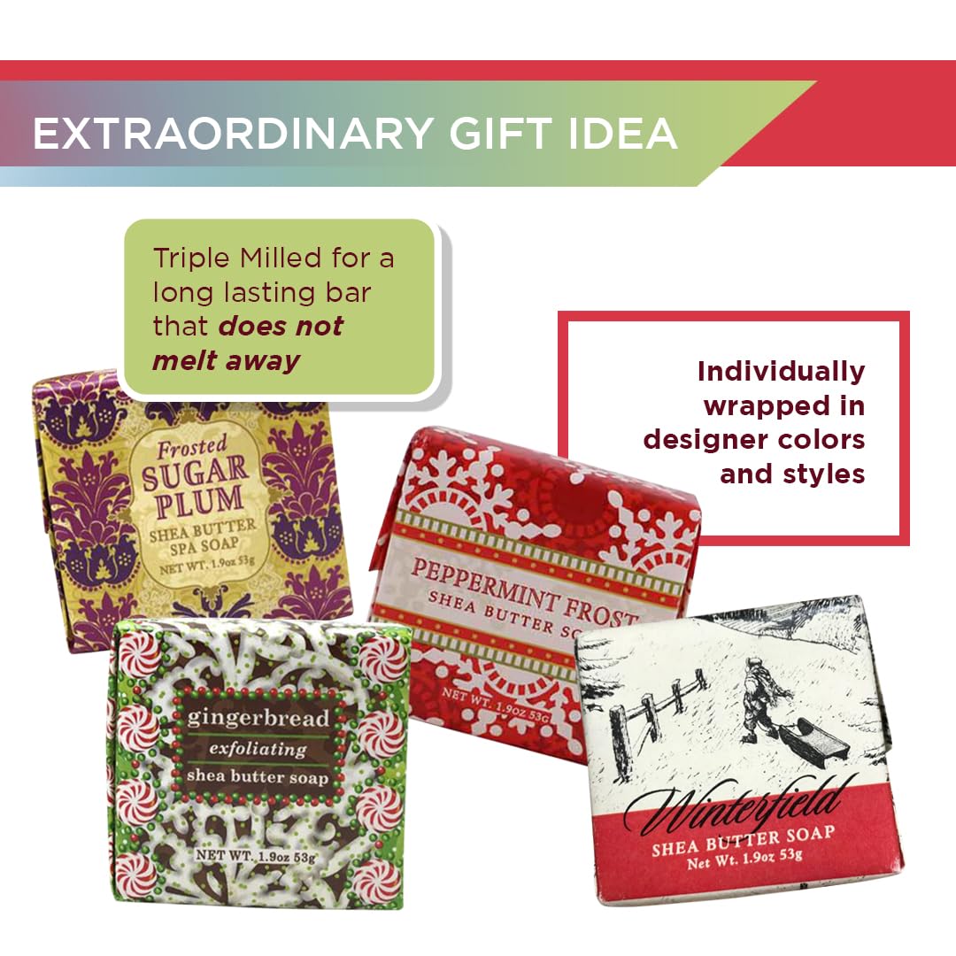 Greenwich Bay Shea Butter Soap Sampler - Boxed Set of 4 Assorted Scents (Christmas Holiday 4) Beauty & Personal Care Greenwich Bay