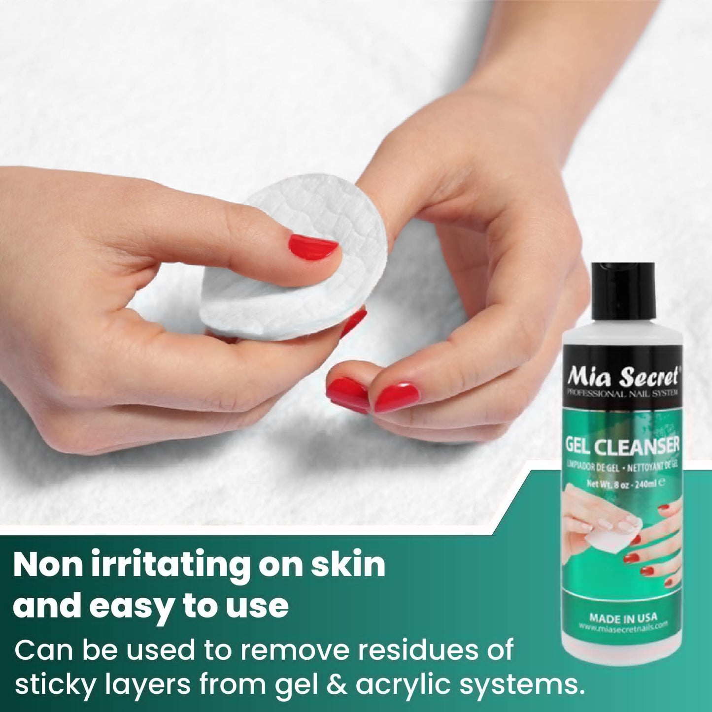 Mia Secret - Gel Cleanser multiple sizes UV Gelux and Gel Systems Cleanser (8 oz.) Beauty & Personal Care Mia Secret