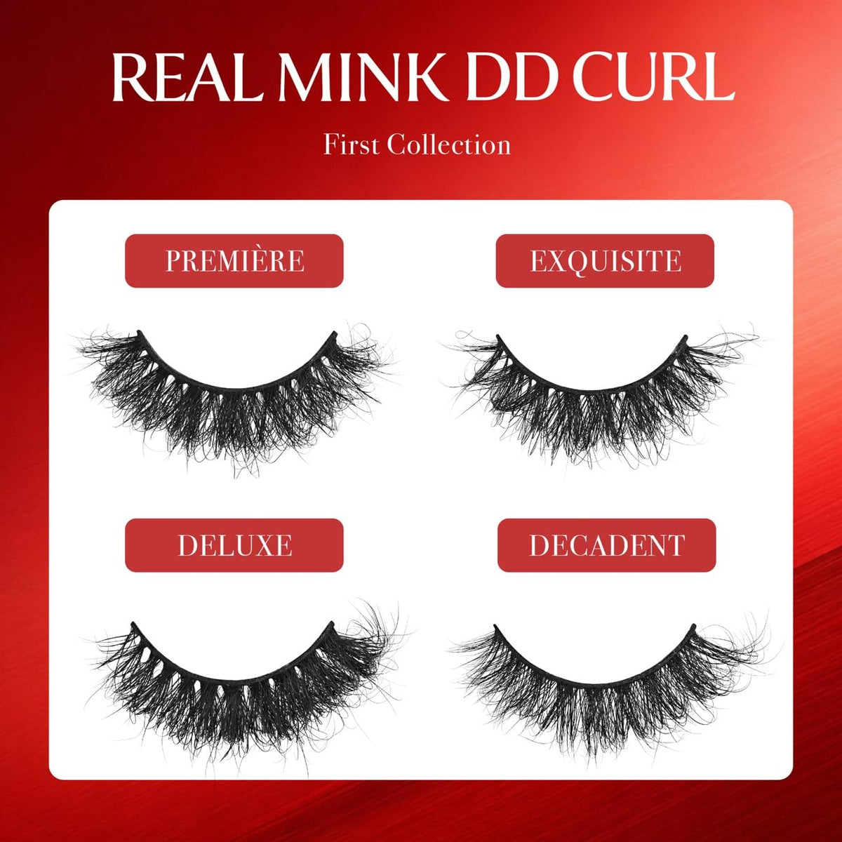 VLuxe Real Mink DD Curl Eyelashes, 100% Real Mink Strip Lash, Dramatic Fluffy False Lashes Give Lifted Eye Look, Lightweight & Comfortable Extensions