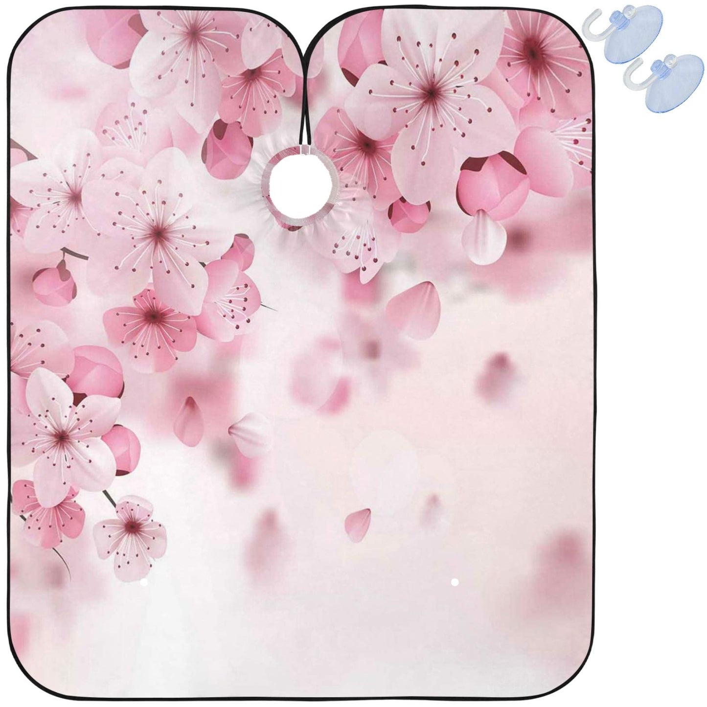 visesunny Barber Cape Pink Cherry Blossom Polyester Hair Cutting Salon Cape Apron Anti-Static Haircut Water-Resistant Shaving Cloth Beard Shaving Bib Beauty and Personal Care visesunny