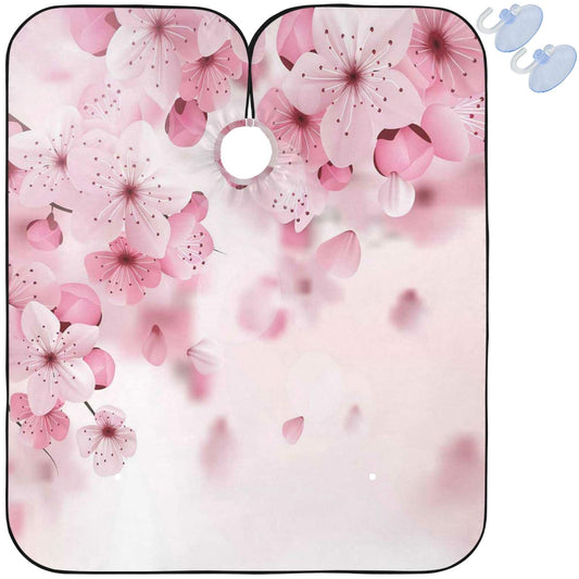 visesunny Barber Cape Pink Cherry Blossom Polyester Hair Cutting Salon Cape Apron Anti-Static Haircut Water-Resistant Shaving Cloth Beard Shaving Bib Beauty and Personal Care visesunny