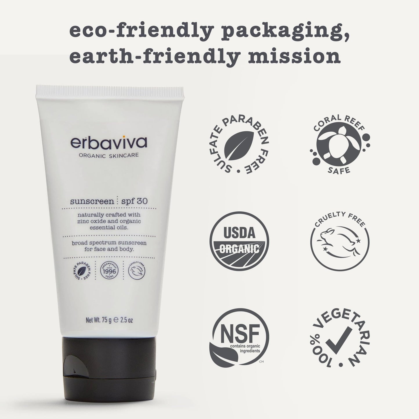 erbaviva Sunscreen SPF 30, 2.5 oz Beauty & Personal Care erbaviva