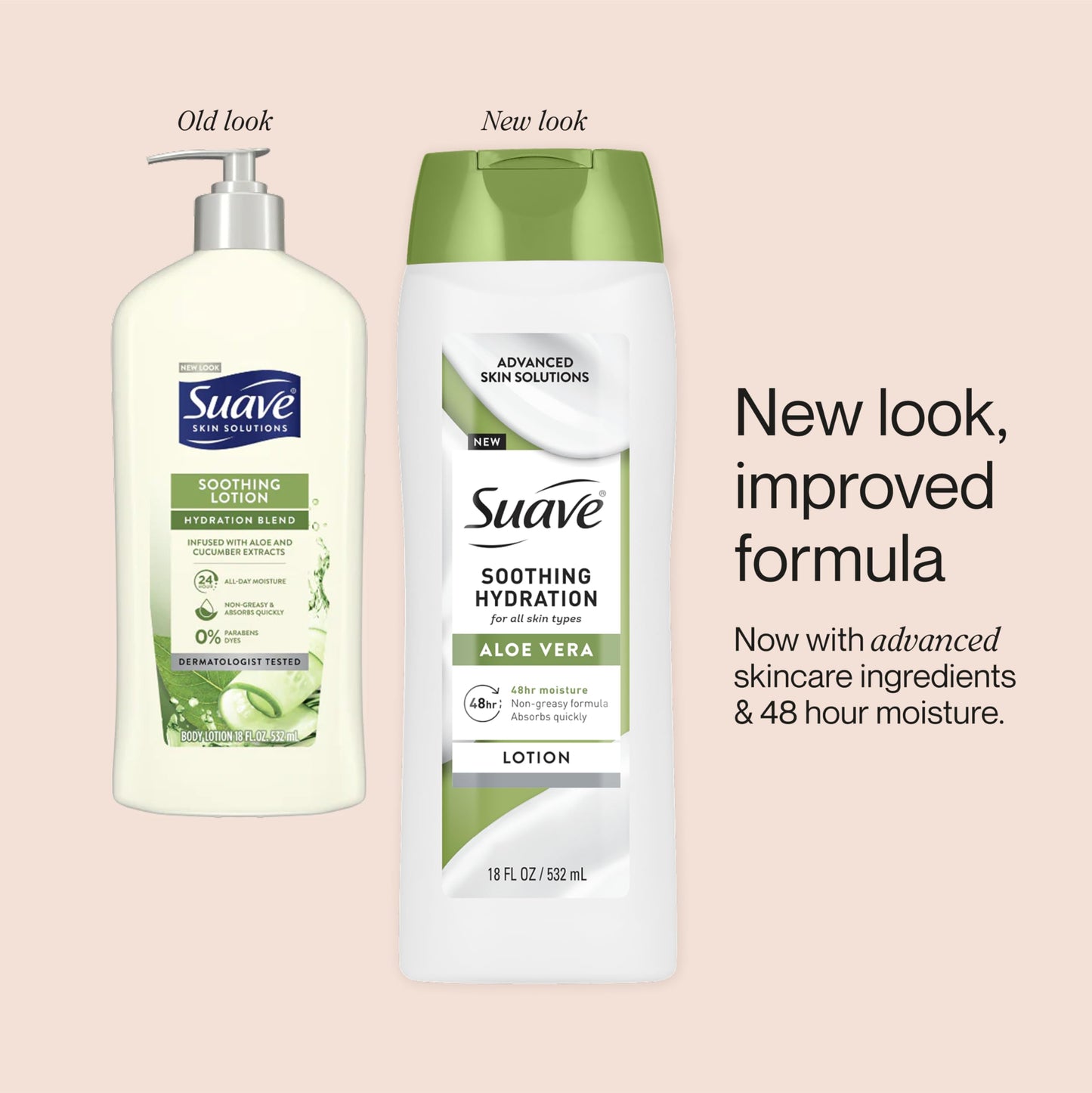 Suave Soothing Hydration Hand & Body Lotion With Aloe Vera Refreshes Dry Skin, Fast Absorbing, Intensive Moisturizing Cream For Women, Non Greasy Beauty & Personal Care Suave