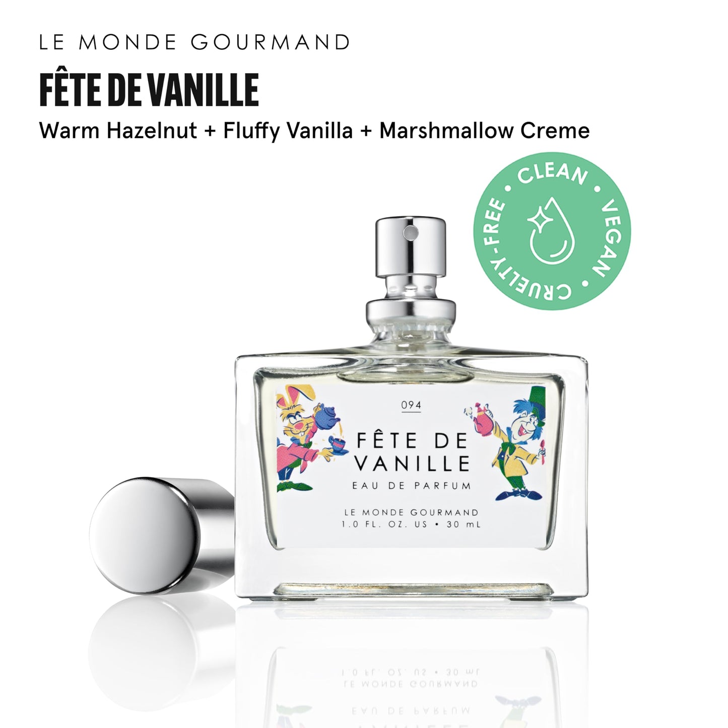 Le Monde Gourmand Disney Alice in Wonderland Fête de Vanille Eau de Parfum, Warm Hazelnut, Fluffy Vanilla & Marshmallow Creme Perfume Spray for Women Beauty & Personal Care Le Monde Gourmand