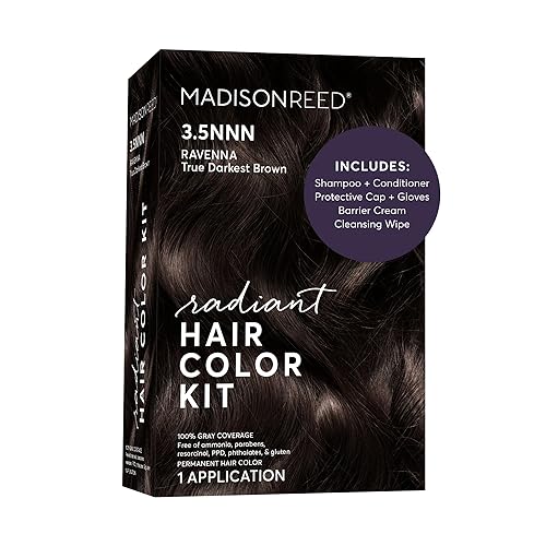 Madison Reed Radiant Hair Color Kit - 100% Gray Coverage for Resistant Grays, 3.5NNN Darkest Brown-Black (Ravenna Brown) | PPD-Free & Ammonia-Free, 1 Beauty & Personal Care Madison Reed