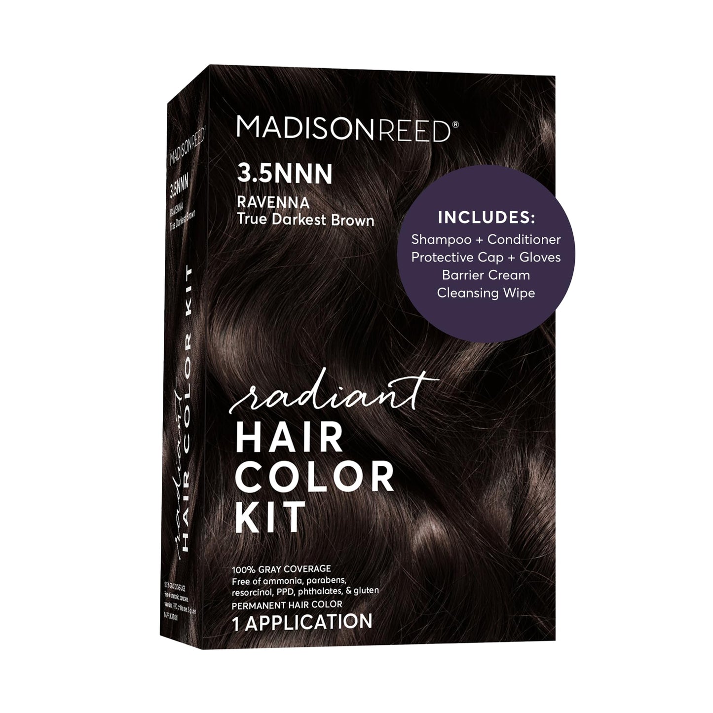 Madison Reed Radiant Hair Color Kit - 100% Gray Coverage for Resistant Grays, 3.5NNN Darkest Brown-Black (Ravenna Brown) | PPD-Free & Ammonia-Free, 1 Beauty & Personal Care Madison Reed