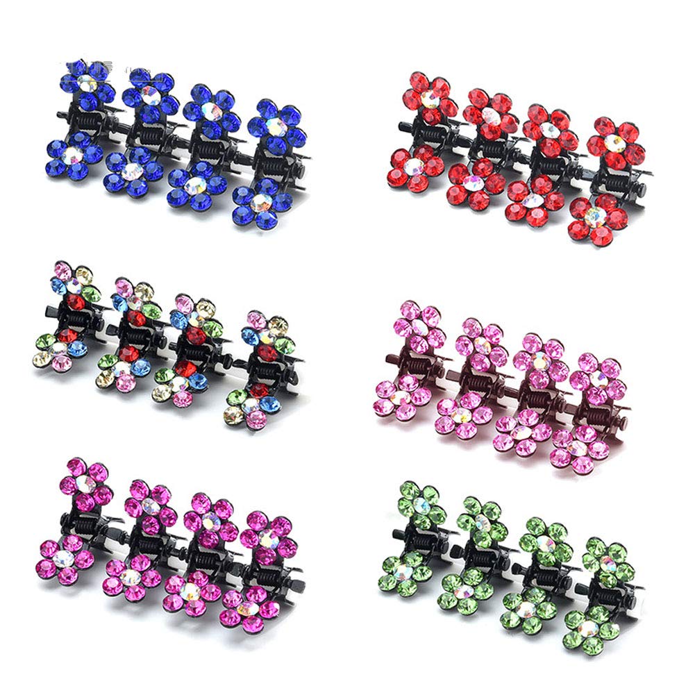 Suoirblss 30PCS Multicolored Mini Claw Hair Clips Crystal Rhinestone Barrette Hair Claw Clip Hair Bangs Pin Hair Accessories Beauty & Personal Care Suoirblss
