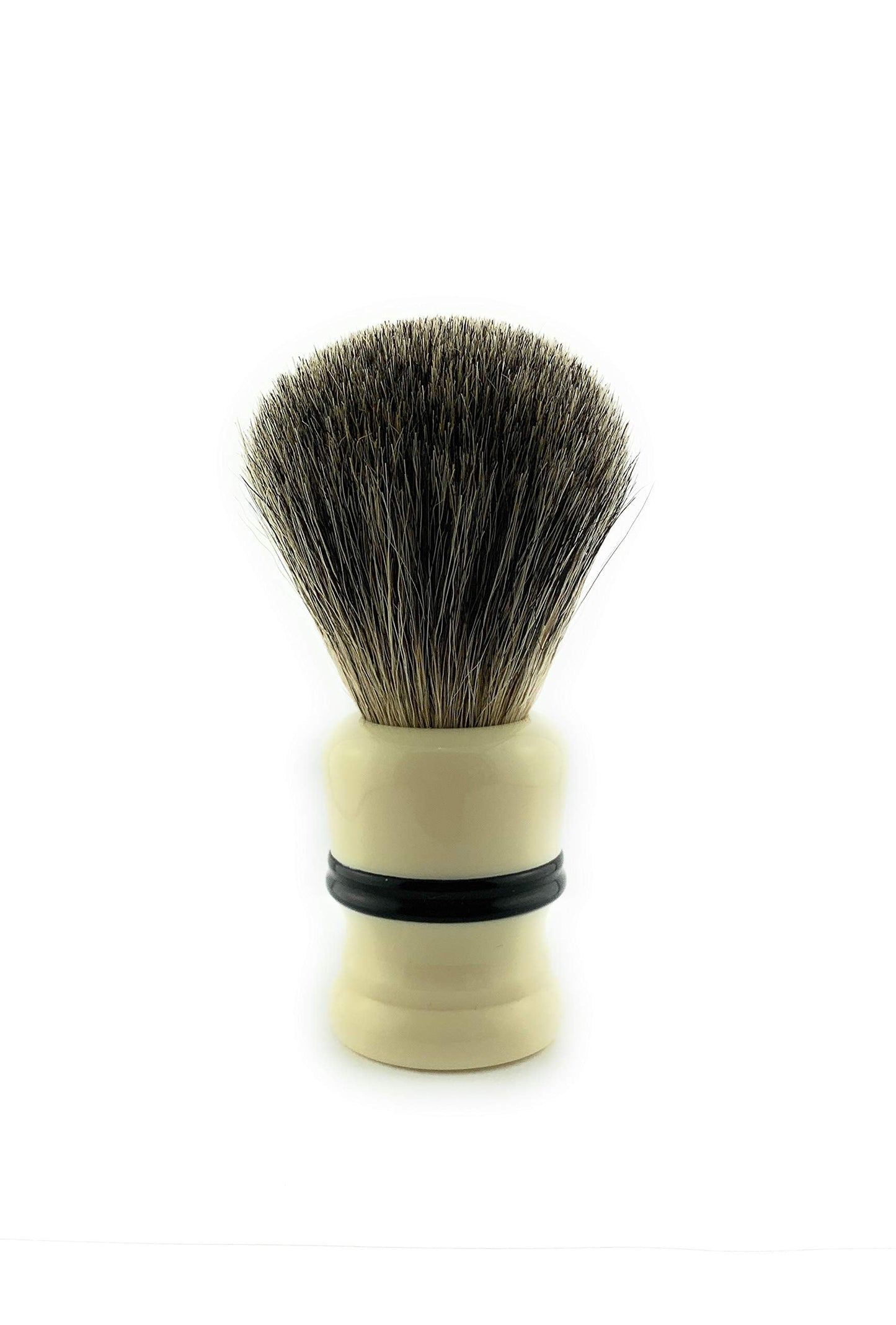 G.B.S Synthetic Bristle Ivory with Black Strip Shaving Brush, use with any Soap and Cream, Compliments All Razors and Mugs Beauty and Personal Care G.B.S