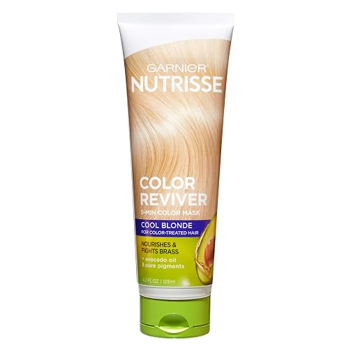 Garnier Nutrisse 5 Minute Nourishing Color Hair Mask with Triple Oils Delivers Day 1 Color Results, for Color Treated Hair, Cool Blonde, 4.2 fl. oz. Beauty & Personal Care Garnier