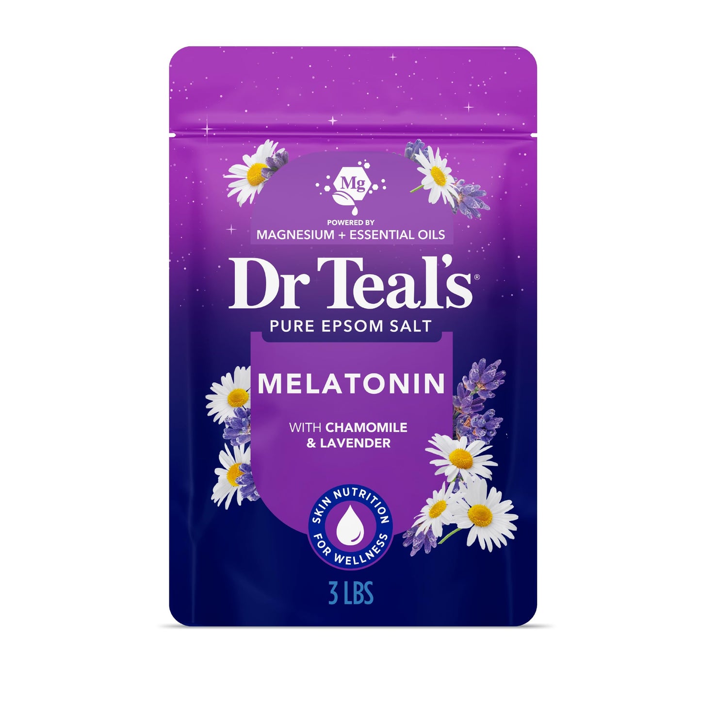 Dr Teal's Epsom Salt Magnesium Soak, Sleep Blend with Melatonin, Lavender & Chamomile Essential Oils, 3 lbs Beauty and Personal Care Dr Teal's