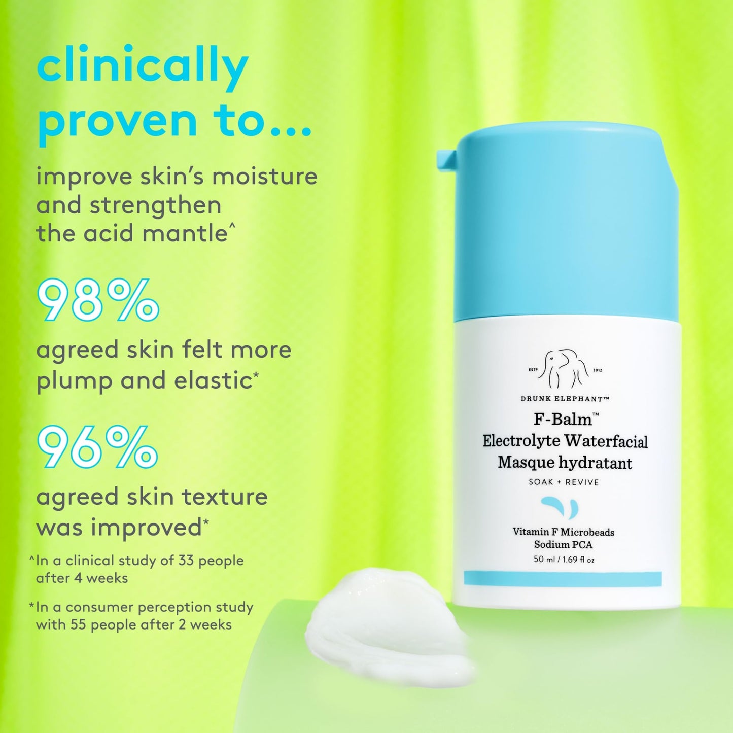 Drunk Elephant F-Balm Electrolyte Waterfacial - 50 ml/1.69 fl oz - Deeply Hydrating Overnight Face Mask - Clean Clinical Skincare - Cruelty-Free Beauty & Personal Care Drunk Elephant