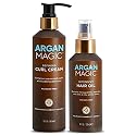 Argan Magic Defining Curl Cream & Hair Cream Oil Combo Pack - Enhances Waves & Curls, Adds Definition | Restores Manageability | Adds Silky, Glossy Beauty & Personal Care Argan Magic