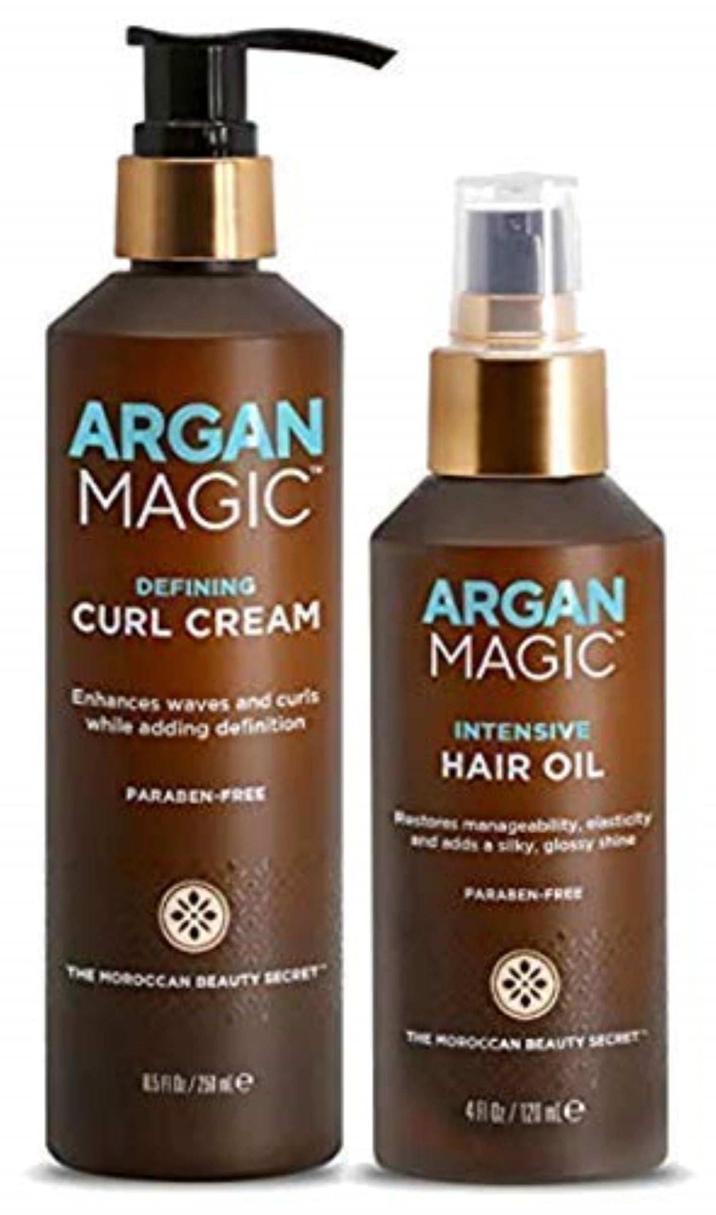 Argan Magic Defining Curl Cream & Hair Cream Oil Combo Pack - Enhances Waves & Curls, Adds Definition | Restores Manageability | Adds Silky, Glossy Beauty & Personal Care Argan Magic